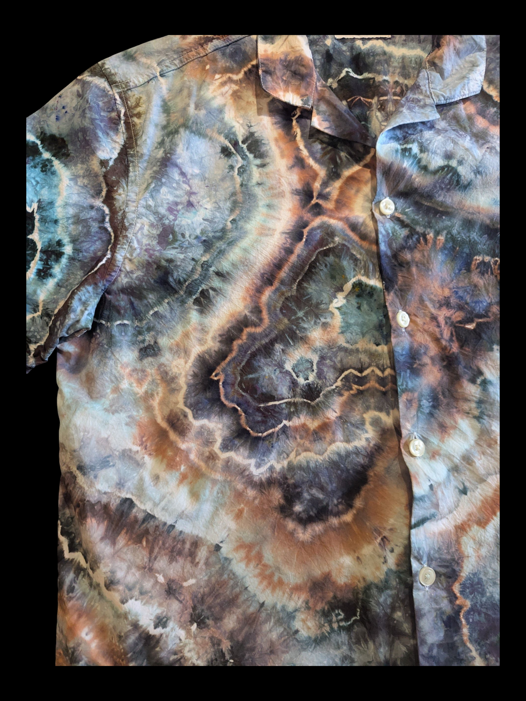 Blue Geode Sun - Unisex Button Up - Large
