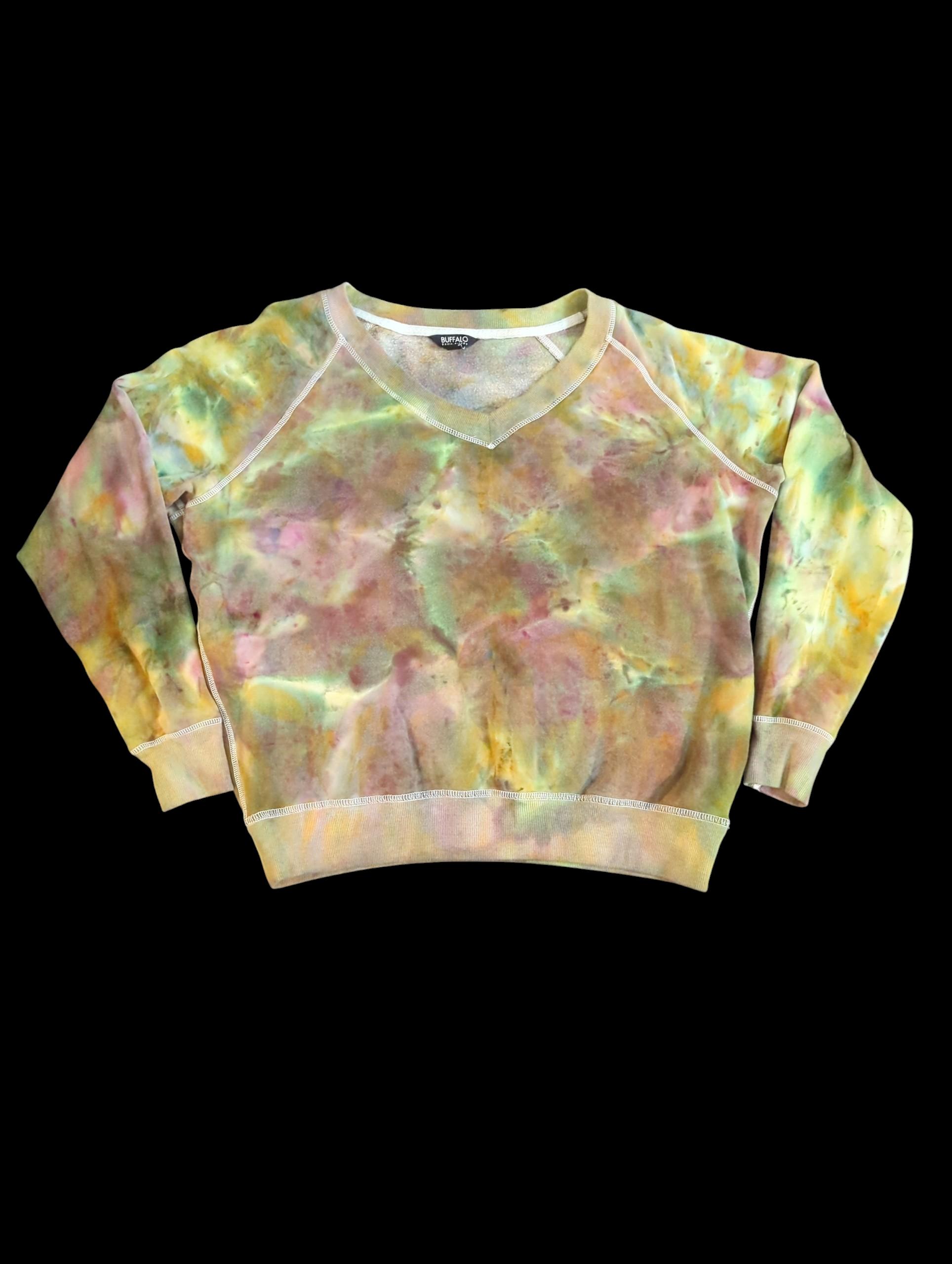Earth Goddess Marble - V-neck Sweatshirt - Femme Small