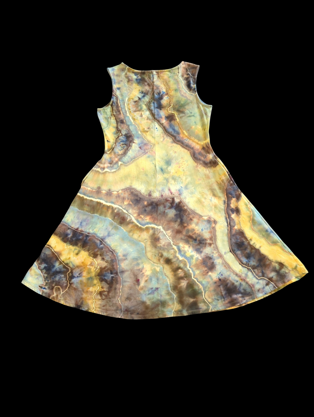 Petrified Wood Geode - Fit & Flare Sleeveless Dress - Femme Small
