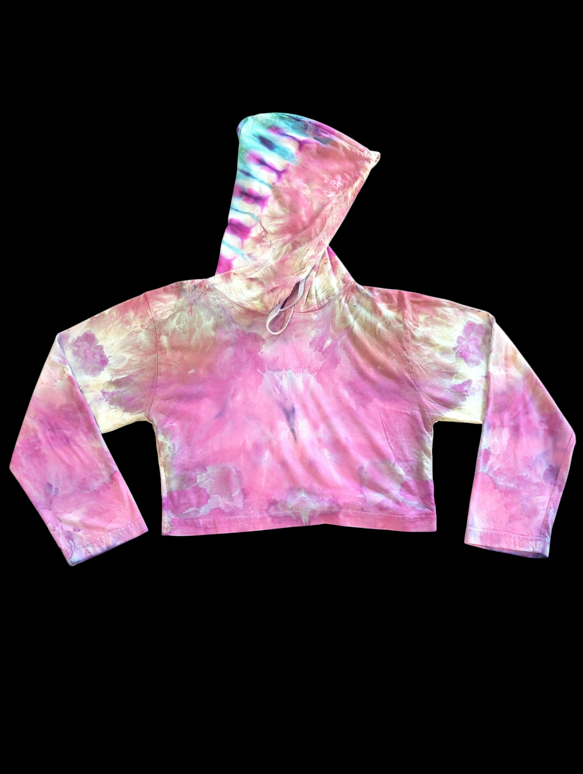 Jurassic Berry Hooded Long Sleeve Crop Top - Femme Small