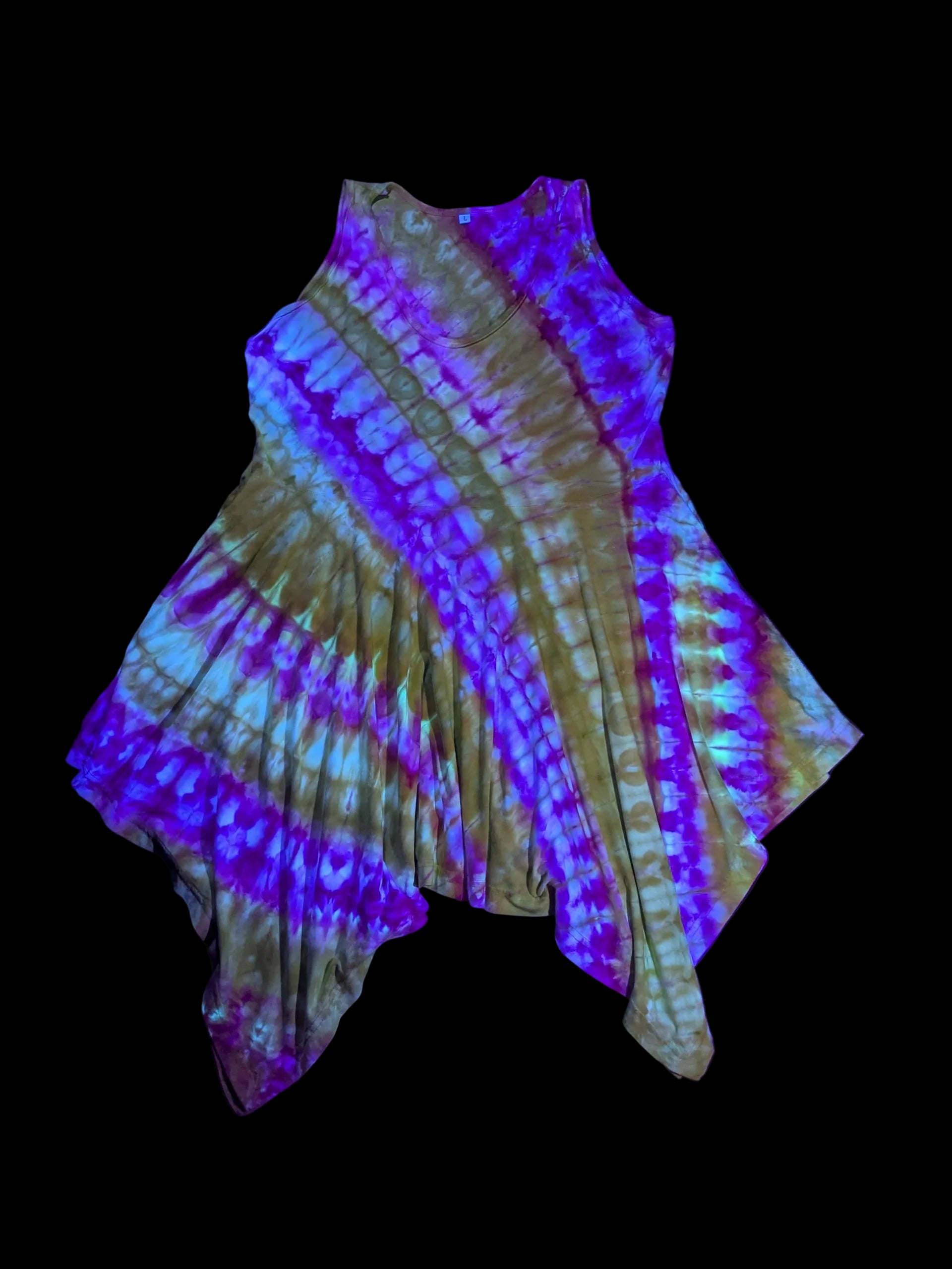 Blacklight Reactive Neon Sunrise Pixie Dress - Femme Large