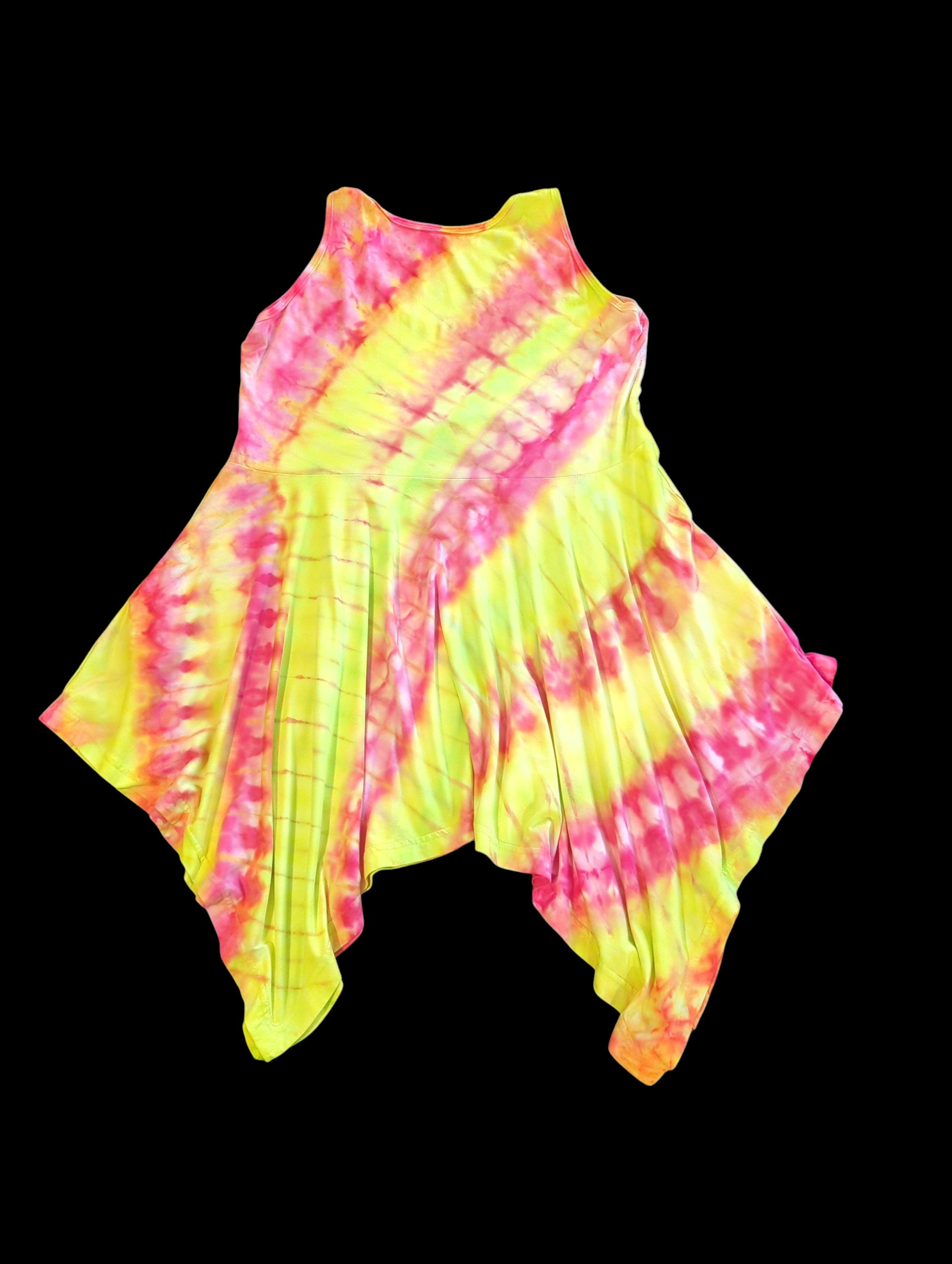 Blacklight Reactive Neon Sunrise Pixie Dress - Femme Large