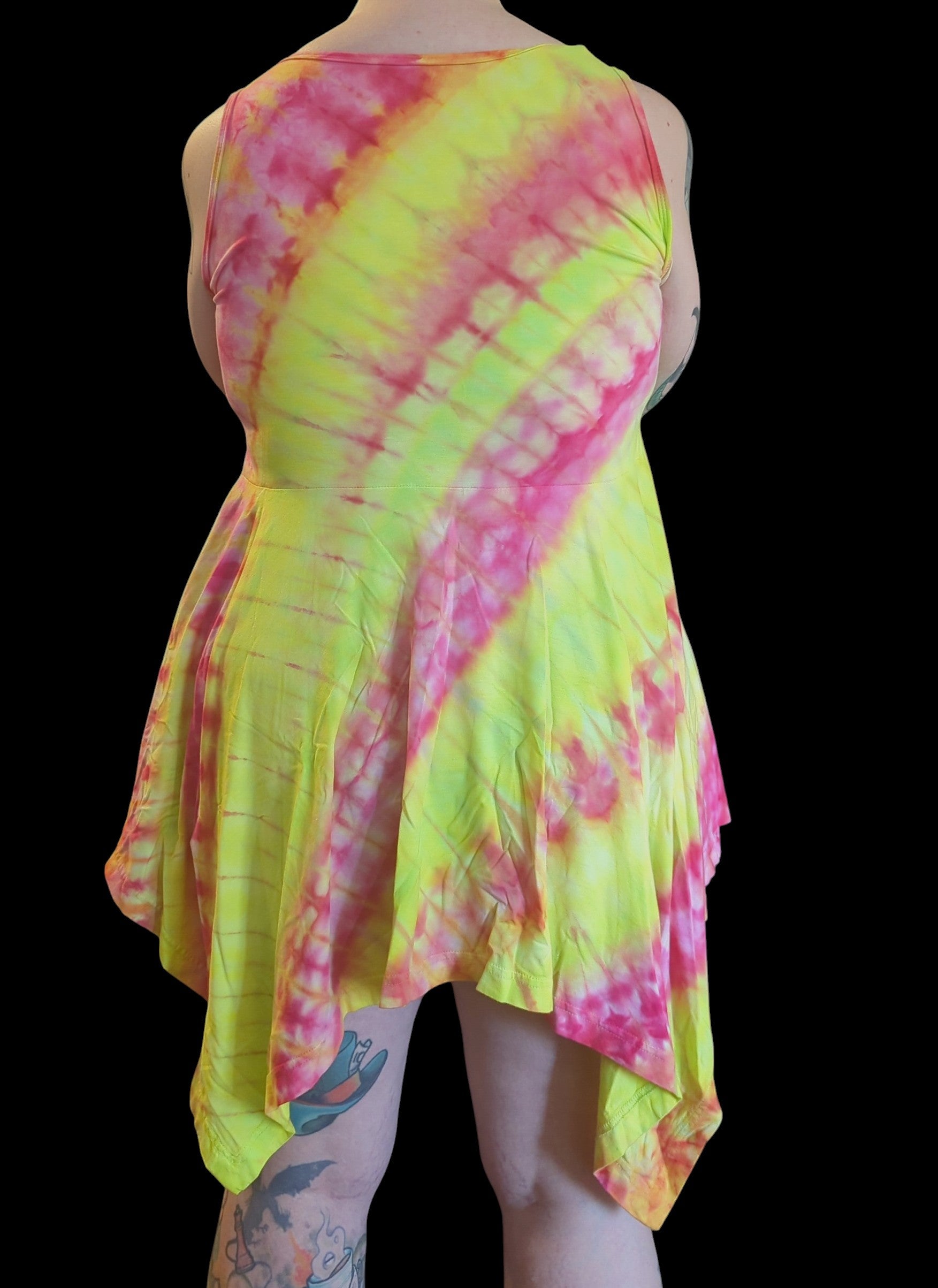 Blacklight Reactive Neon Sunrise Pixie Dress - Femme Large