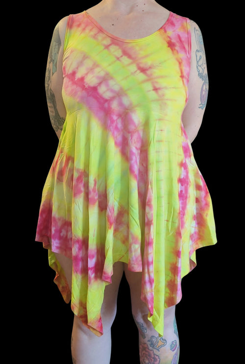 Blacklight Reactive Neon Sunrise Pixie Dress - Femme Large