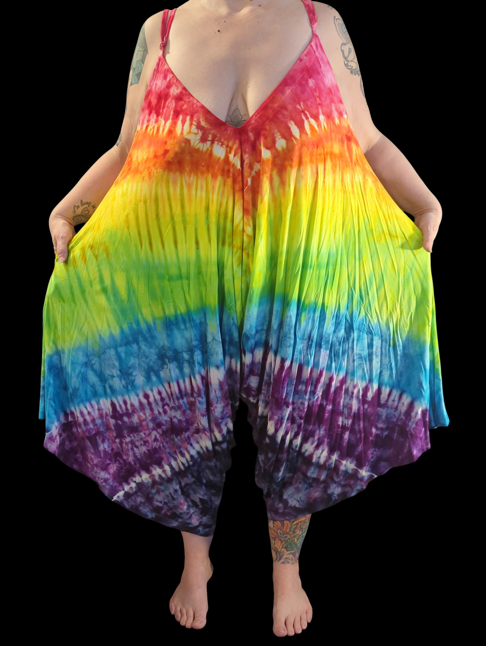 Neon Rainbow Boho Jumpsuit - One Size