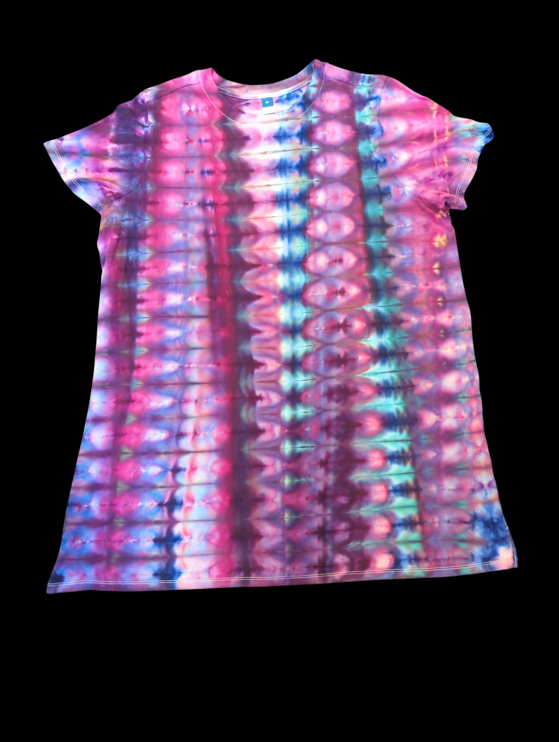 Teal & Purple DNA Mini T shirt Dress - Femme 2XL