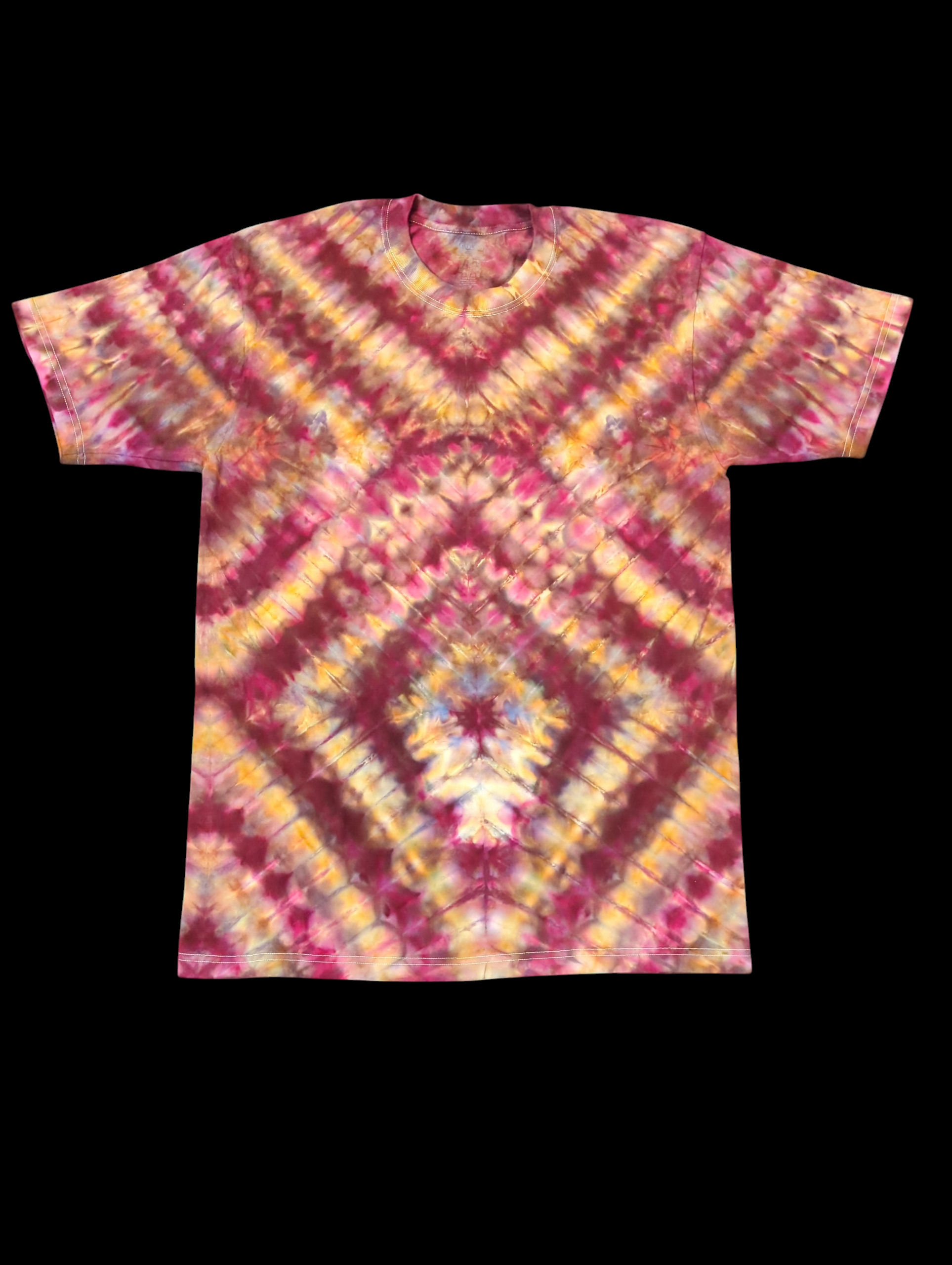 Burgundy Diamond Kaleidoscope - Unisex Tee - Large