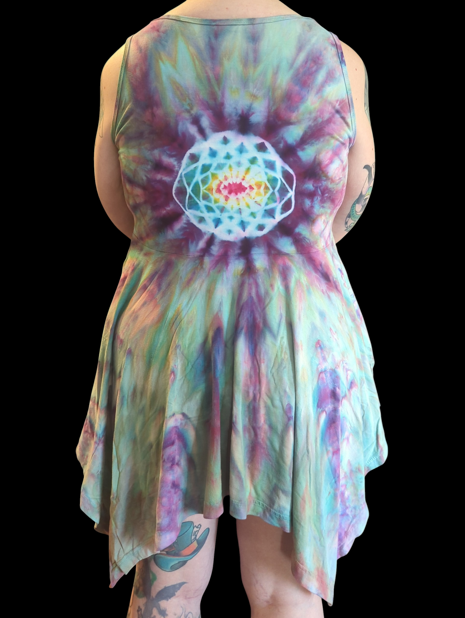 Aurora Borealis Mandala Pixie Dress - Femme Large