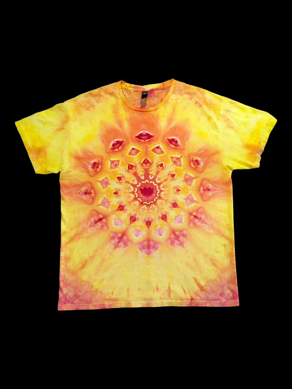 Neon Sunrise Alien Mandala - Unisex Tee - Large