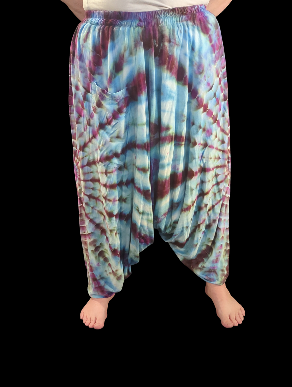 Northern Lights Peacock Harem Pants - One Size