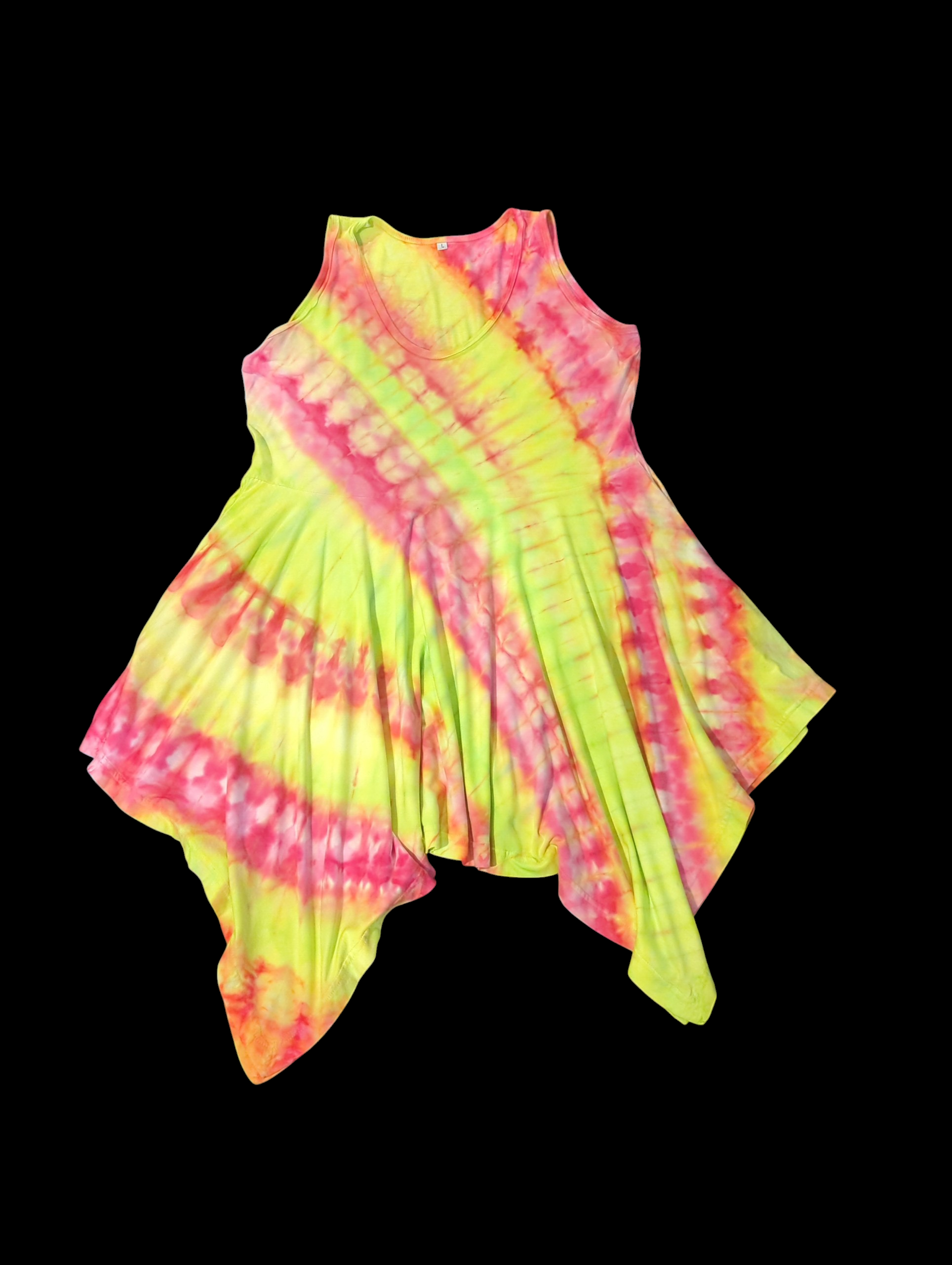 Blacklight Reactive Neon Sunrise Pixie Dress - Femme Large