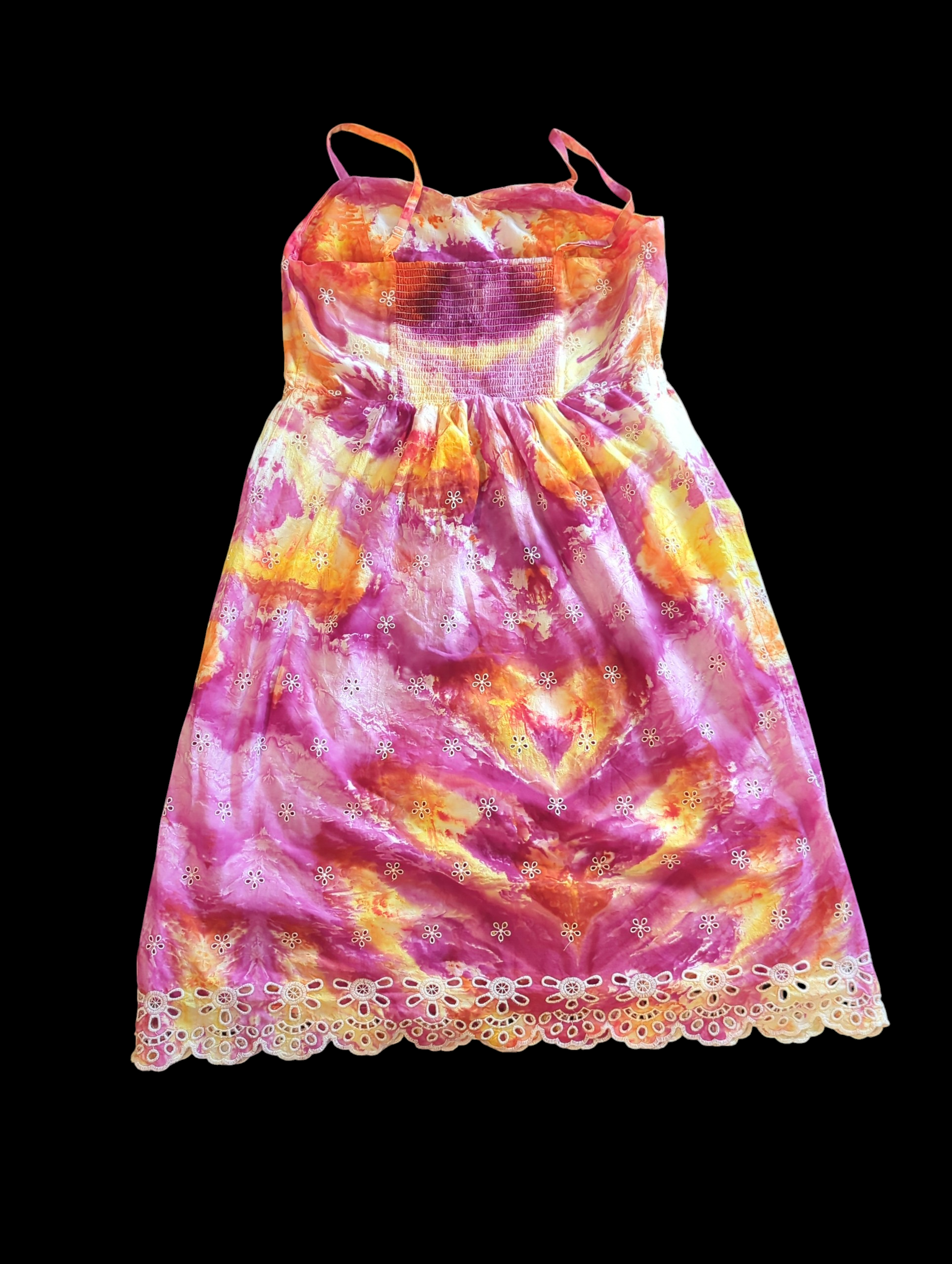 Sunset Bloom Embroidered Floral Maxi Sun Dress - Femme XL