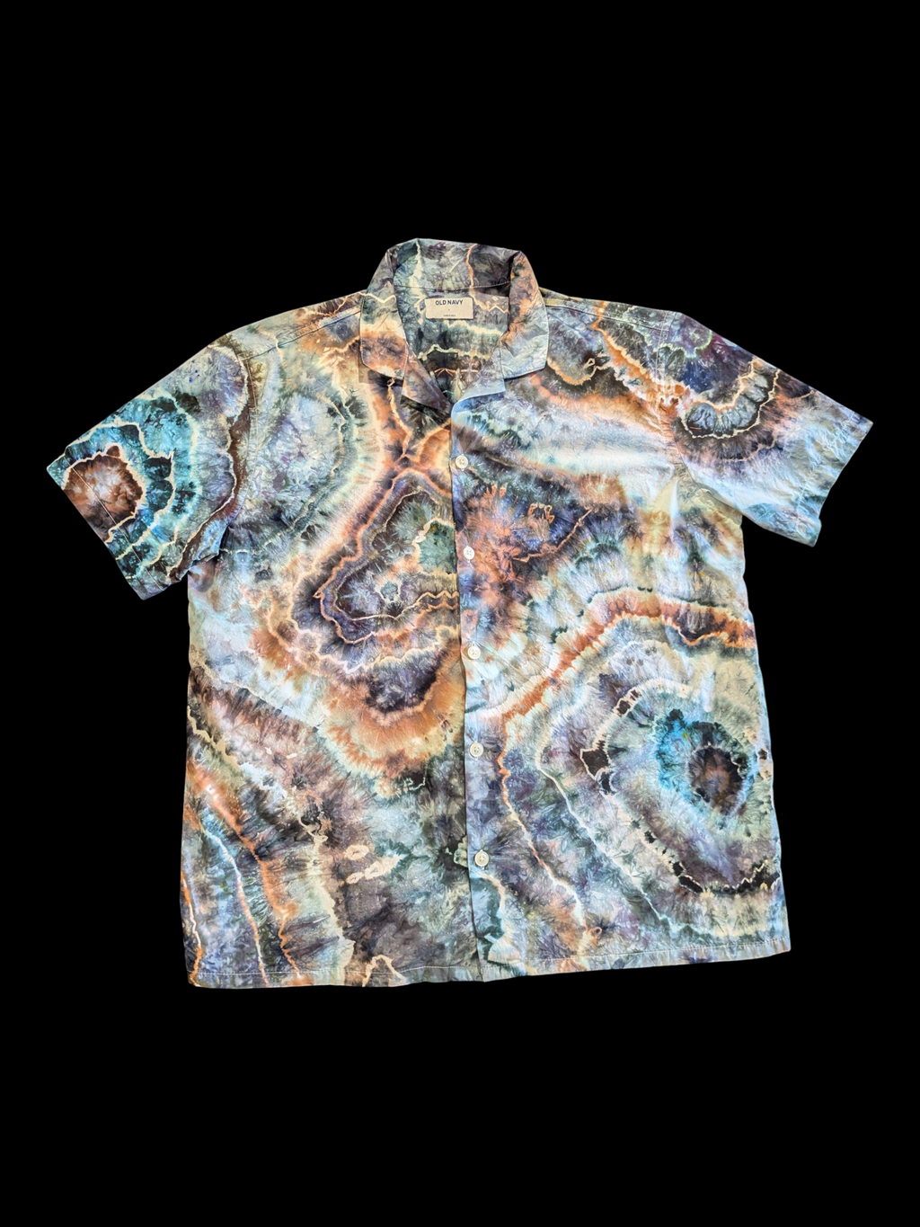 Blue Geode Sun - Unisex Button Up - Large