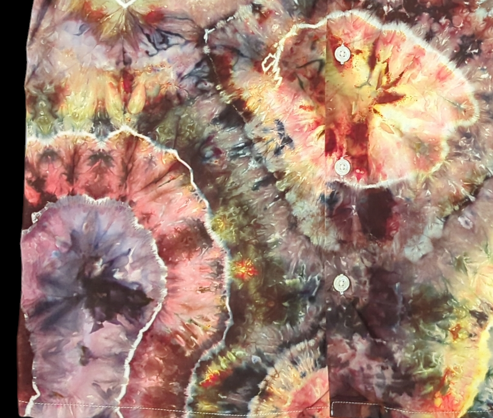 Fire Agate Geode Sun - Unisex Button Up - Medium