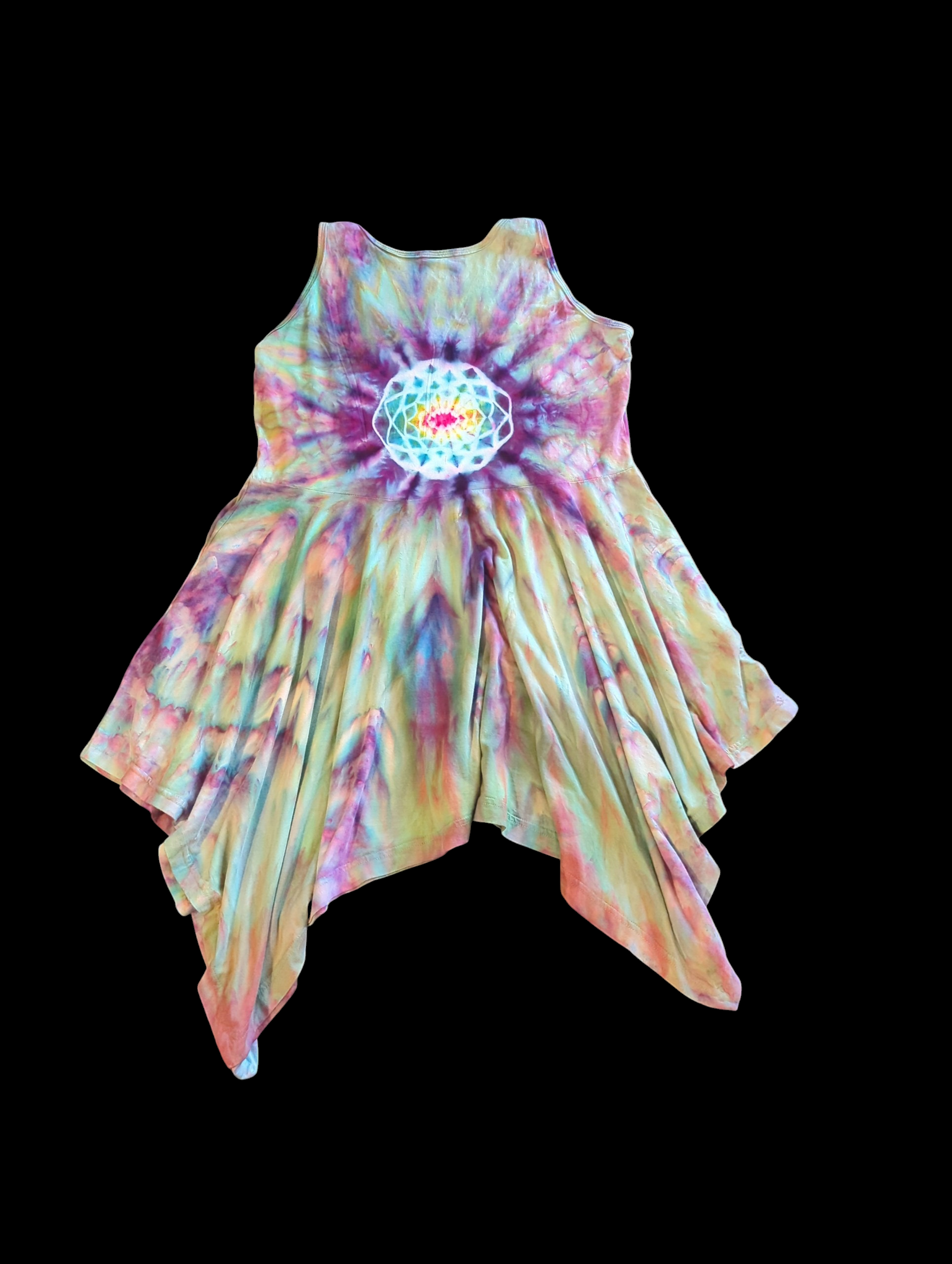 Aurora Borealis Mandala Pixie Dress - Femme Large
