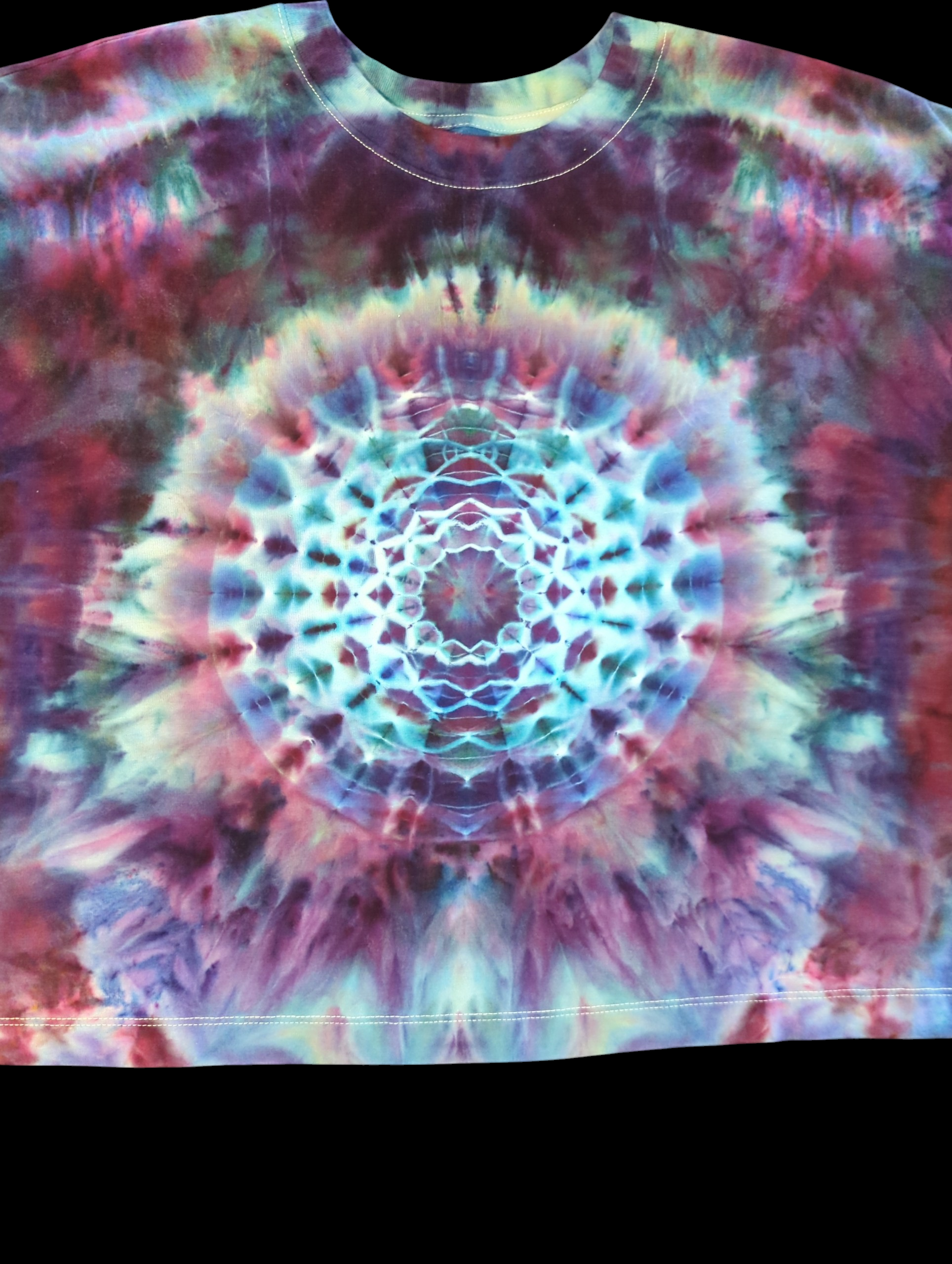 Galactic Watercolor Mandala - Oversized Crop Top - Femme XL