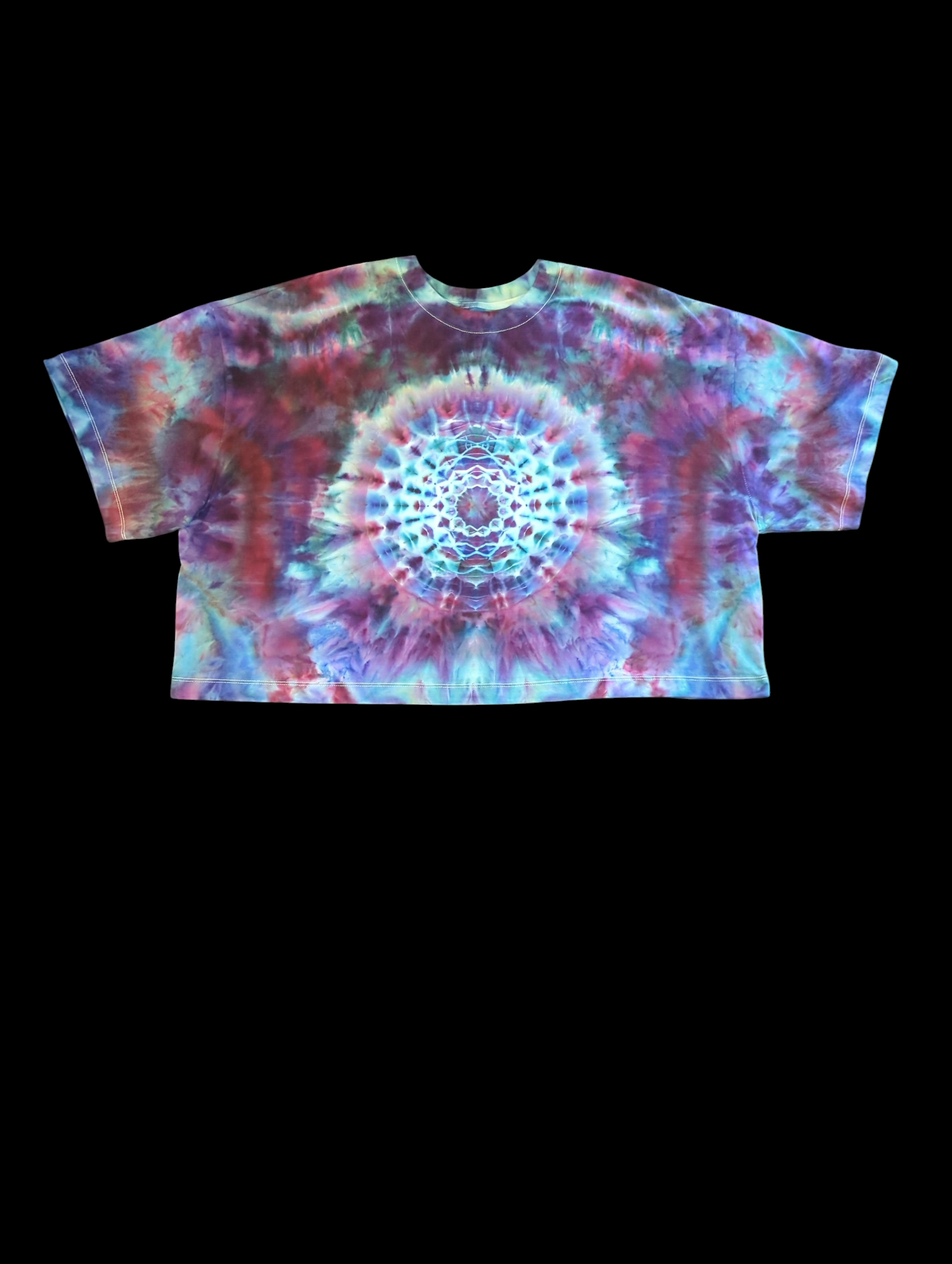 Galactic Watercolor Mandala - Oversized Crop Top - Femme XL