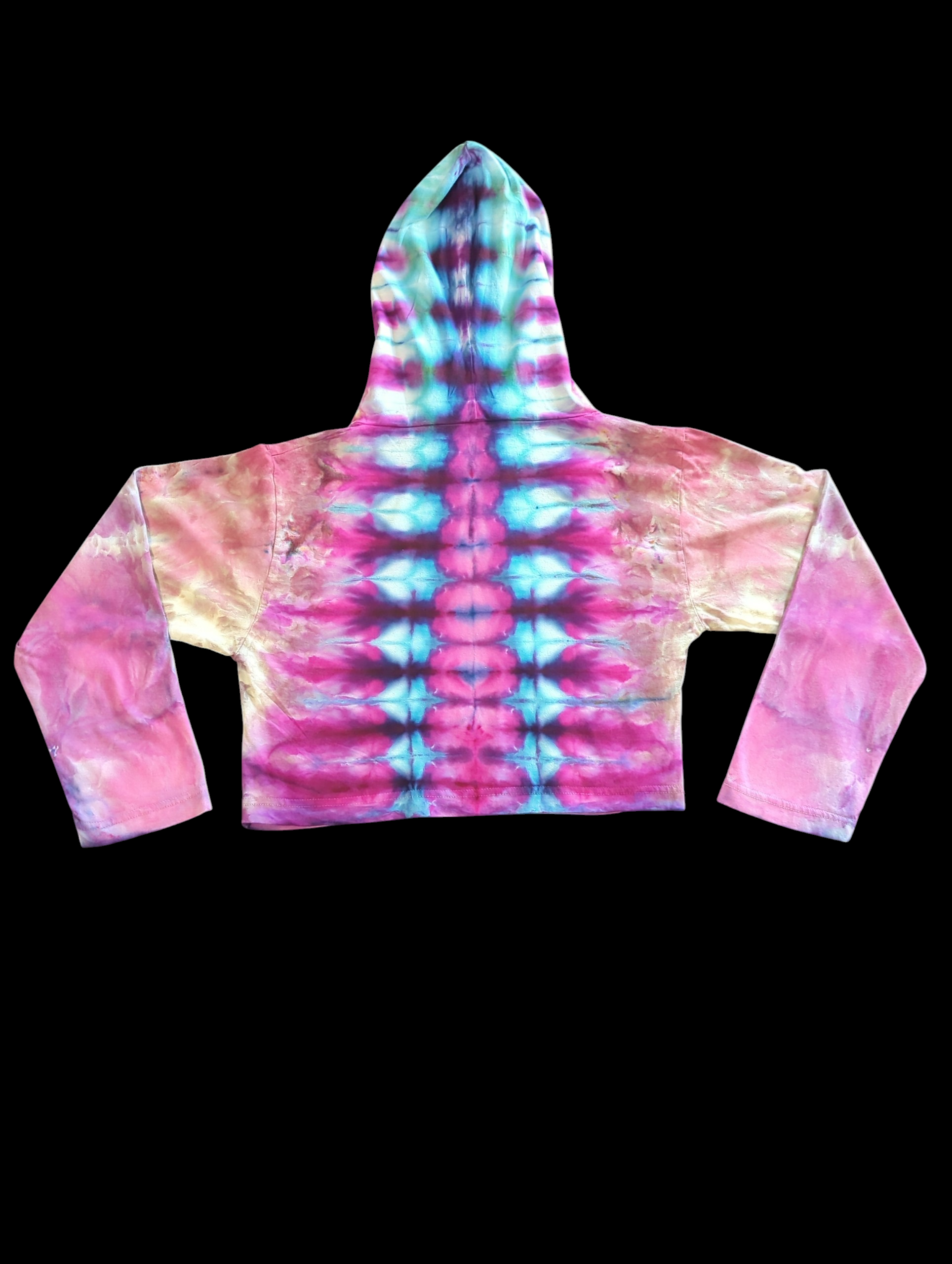 Jurassic Berry Hooded Long Sleeve Crop Top - Femme Small